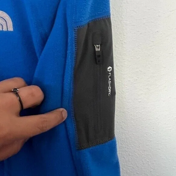 The North Face 1/2 Zip Fleece Nautical Blue New Size Small Mens Long Sleeve - Picture 3 of 4